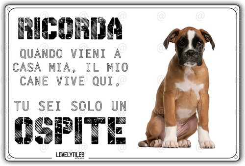 Cartello cane boxer mio - cartello,