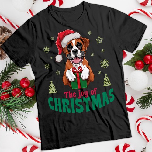Boxer cane maglietta natalizia - boxer,