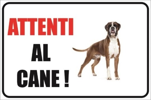 Cartello attenti cane targa - al,